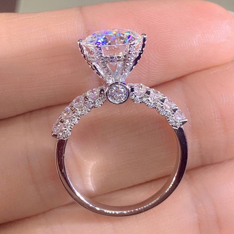 Cincin Kawin Desain Baru Untuk Wanita Perak Berlapis Cubic Zirconia Fashion Lady's Finger Accessories