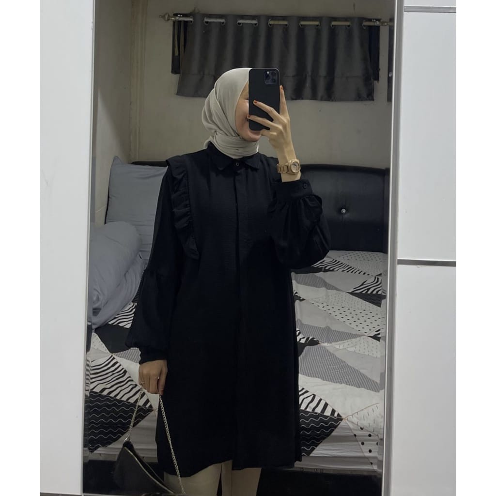 Long Tunik Donel bahan Crincle Airflow fit to XL