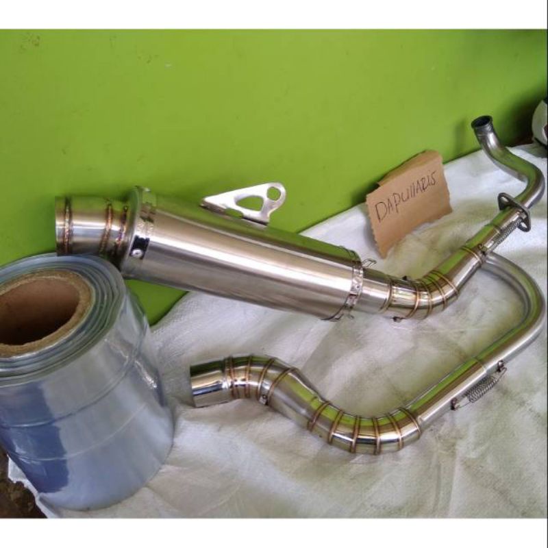 KNALPOT CUSTOM POLOS MODEL BEST3 LEHER SAMPING ATAS BEAT FI KARBU STRET ESP SCOOPY VARIO 110 FI