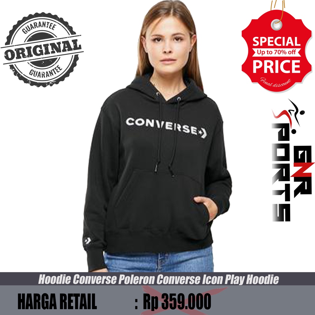 Hoodie Converse Poleron Converse Icon Play Hoodie Original 100%