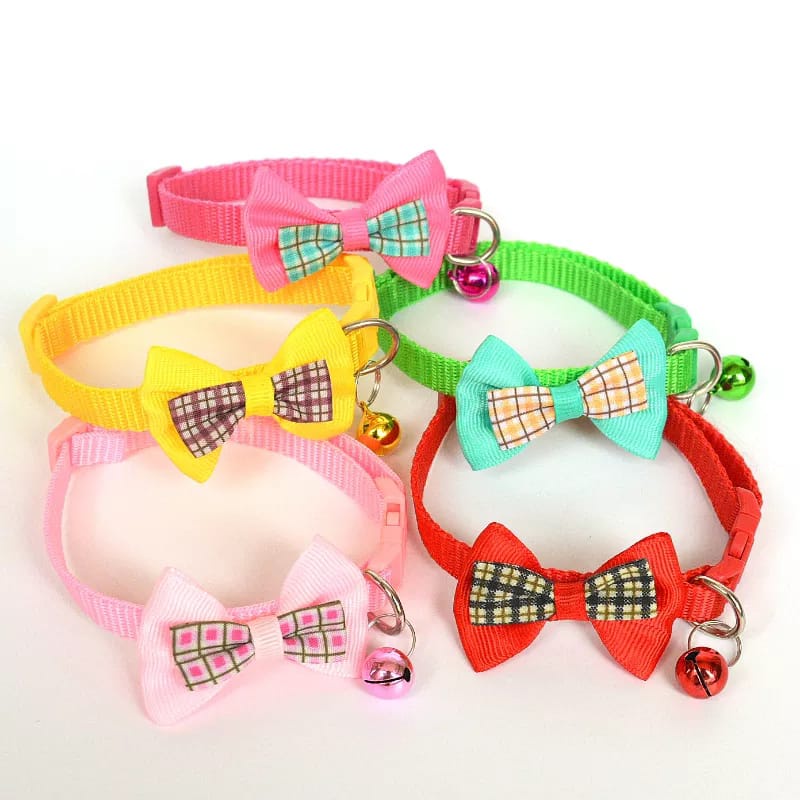 FY Kalung Kucing Lonceng Tali Leher Hewan Peliharaan lucu Cat Dog Collar Motif Pita