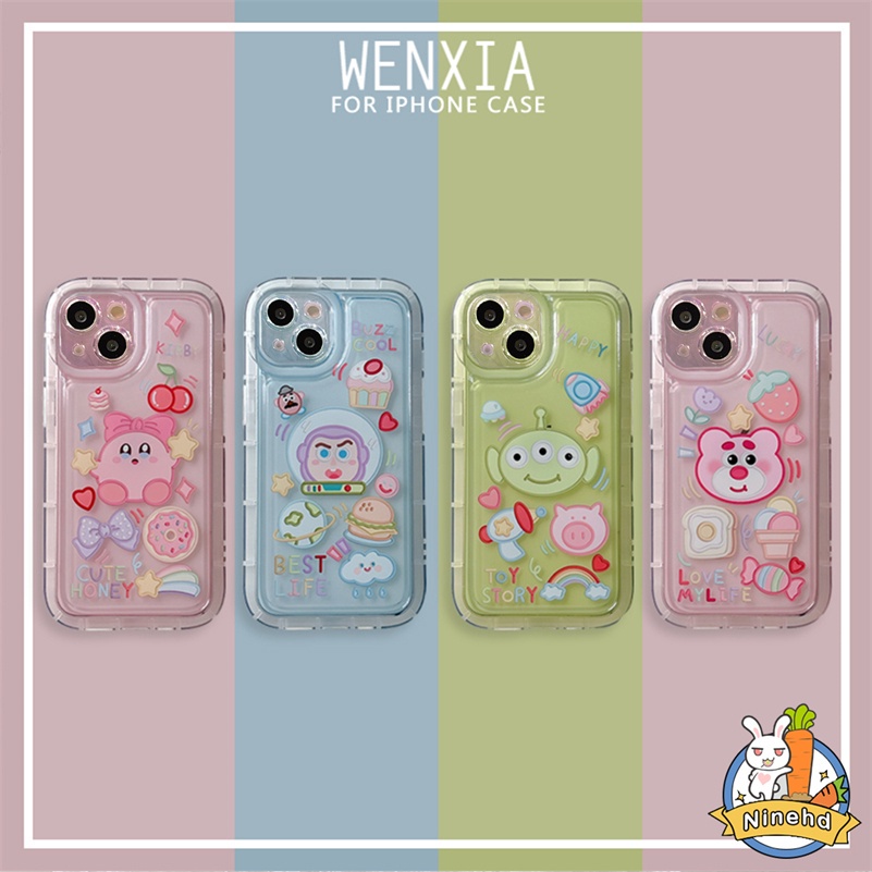 IPHONE Casing Kompatibel Untuk Iphone14 13 12 11 Pro Max X Xr Xs Max SE 8 7 Plus Ins Korea Lucu Graffiti Kartun Ponsel Case Menebal Airbag Silikon Shockproof Soft Case Cover Pelindung