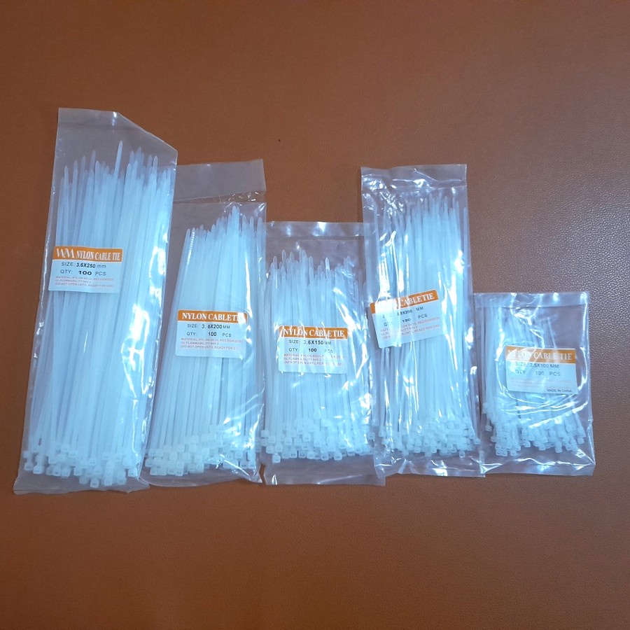 KABEL TIES 10cm/15cm/20cm/25cm PUTIH isi 100 pcs.lebar 3,6 mm&amp;2,5mm