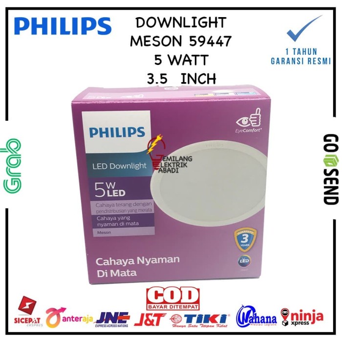 ✿ BISA COD✿ Downlight Led Philips 5.5 Watt Tipe Meson / 59201 Inbow (Dalam Plafon) - Putih