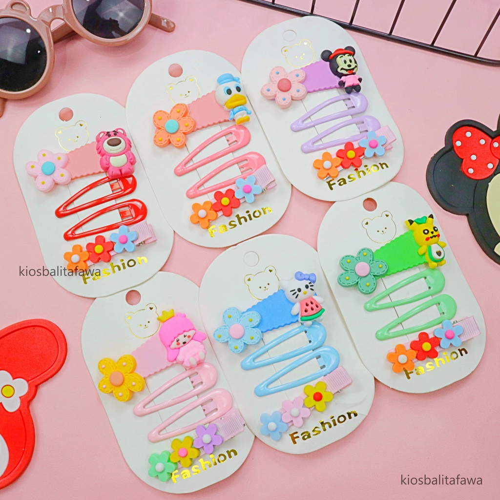 (ISI 4 PCS) Jepit Bite Anak Perempuan / Premium Aksesoris Hair Pin Jepitan Korea Balita Gaya Korean Anak Cewek Babycinnamon