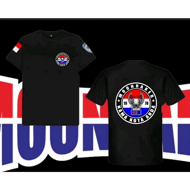 Baju Kaos Pria/Wanita Tulisan Logo MOONRAKER INDONESIA SPEED MANIAC/m2r indonesia