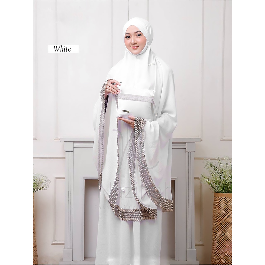 MUKENA NAZIHAH Mukena Crinkle Airflow 3in1 Premium Bordir Renda Safeea