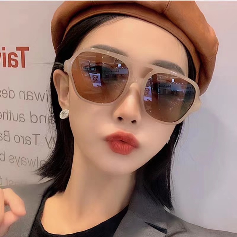 (YUZHU) Mode Baru Double Beam Aviator Kacamata Wanita Vintage Fashion Transparan Bingkai Persegi Anti Cahaya Biru Kacamata Pria