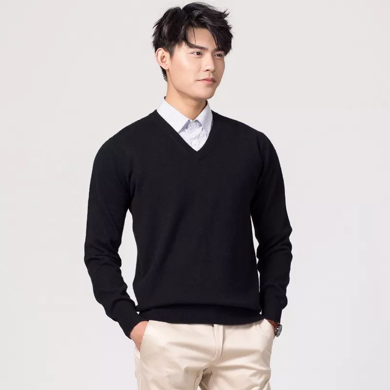 SN - Sweater Rajut Cotton V-Neck Basic Korean style