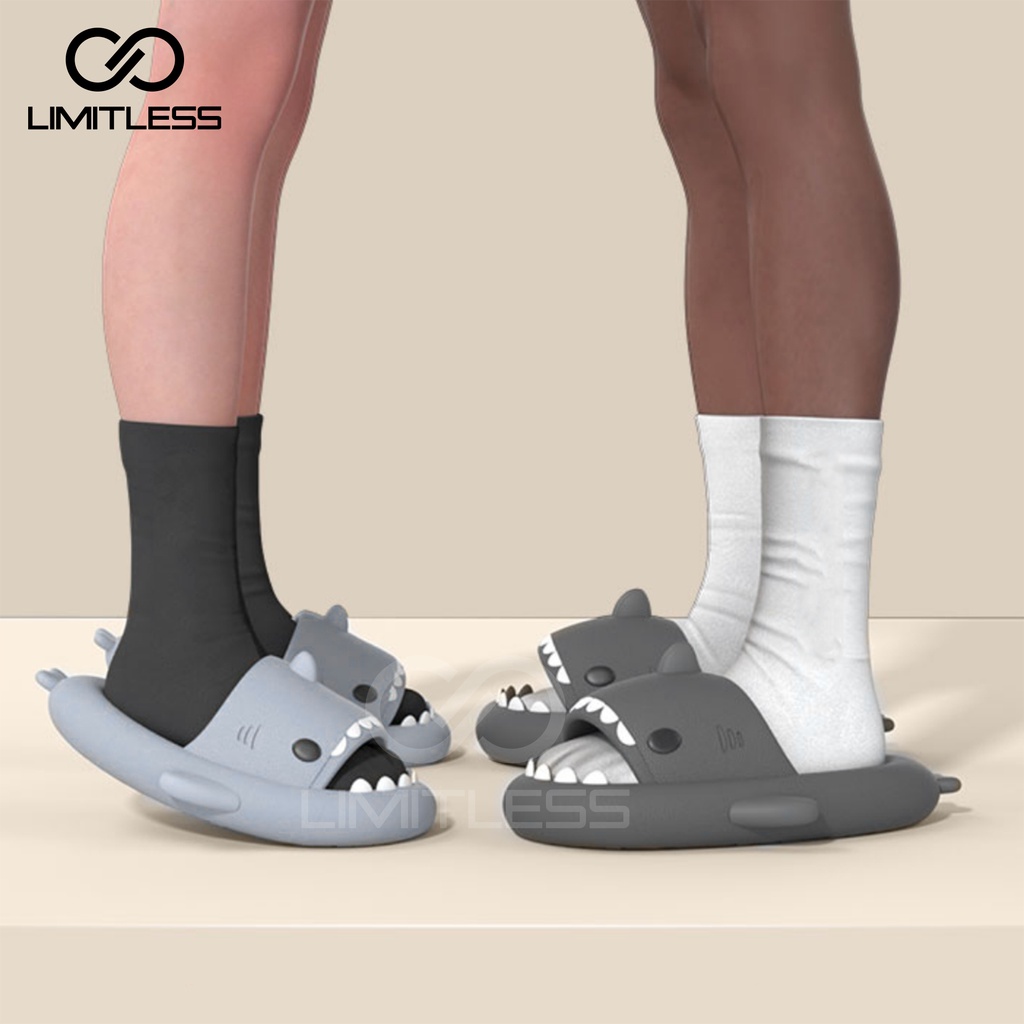Sendal Hiu Pria Dewasa Kekinian Sandal Hiu Slip On Ringan Empuk Sandal Ikan Baby Shark Keren Premium Terbaru