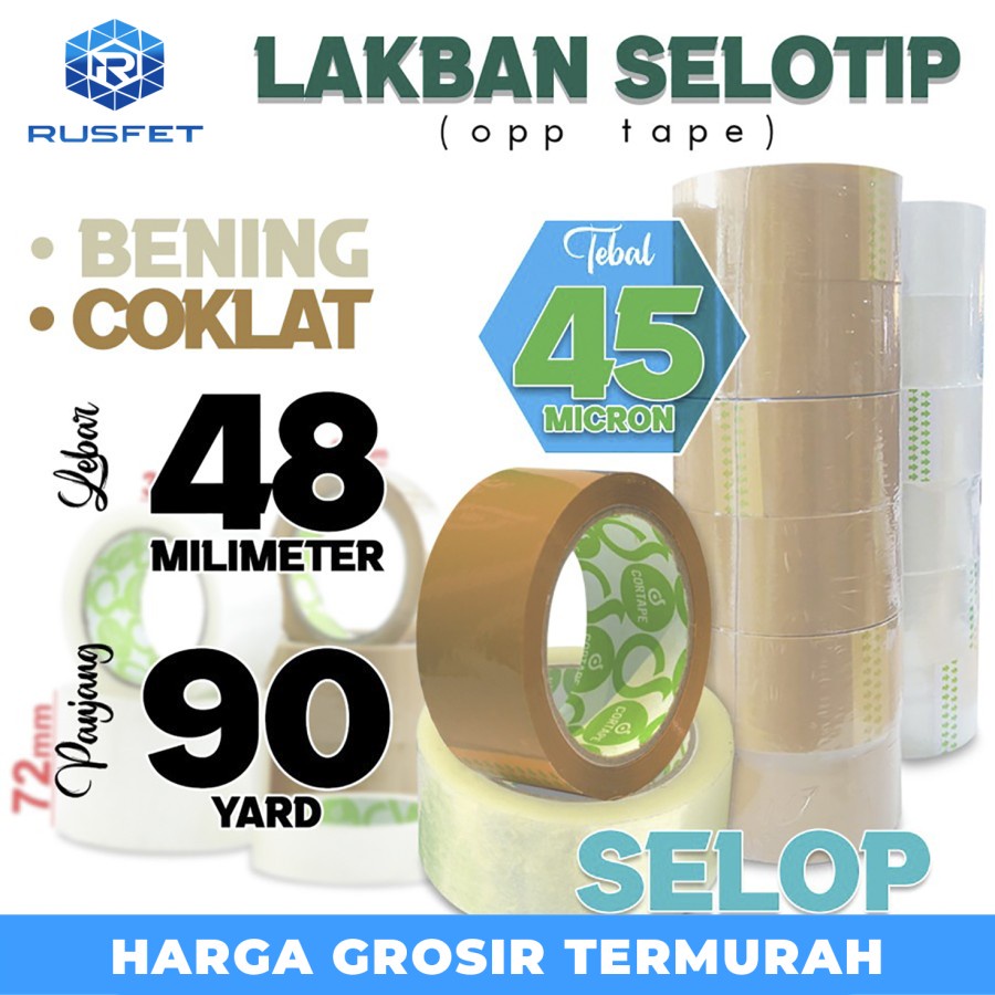 

Lakban 48mm x 90yard Cortape Plakban Isolasi Premium Termurah / SELOP