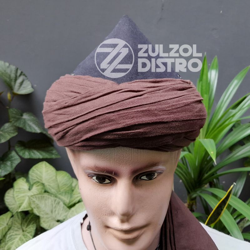 Peci Sorban Permanen Turki Kerucut Premium Siap Pakai - Turban Sufi Instan Lilitan Natural