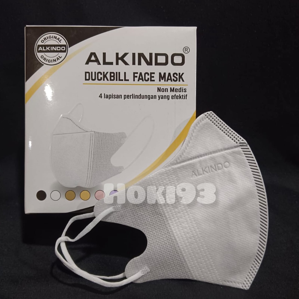 Masker DUCKBILL ALKINDO 4PLY Emboss Hitam dan Putih isi50PCS FCMask