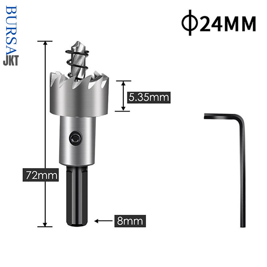 MATA BOR HOLE SAW STAINLESS STEEL PELUBANG BESI PLATE METAL DRILLING LOGAM 24 MM