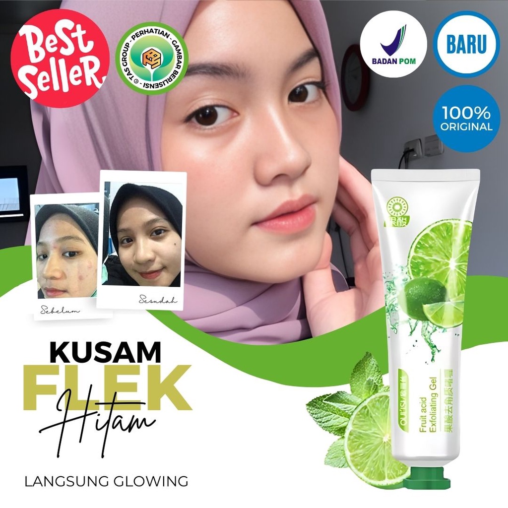 Oulisi Fruit Acid Exfolating Peeling Gel Perontok Daki Wajah Dan Kulit Mati Pembersih Daki Di Leher 