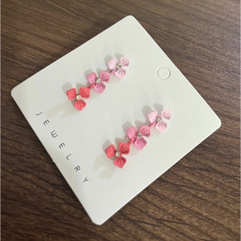 HBS 156 Anting Wanita Tusuk Bunga Hias Kristal Women Earrings Korea Aksesoris Fashion