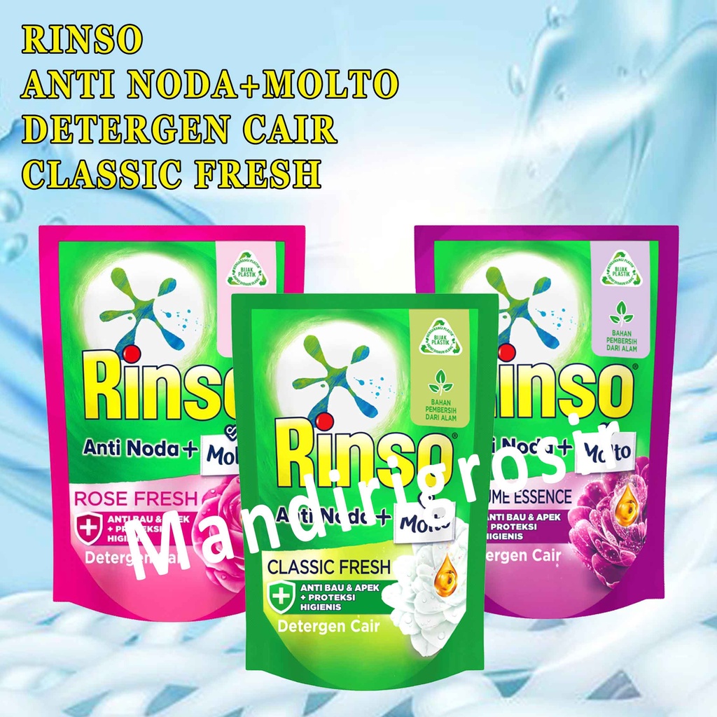 Deterjen Rinso Cair 750ml* Deterjen Cair Anti Noda* Molto Cair