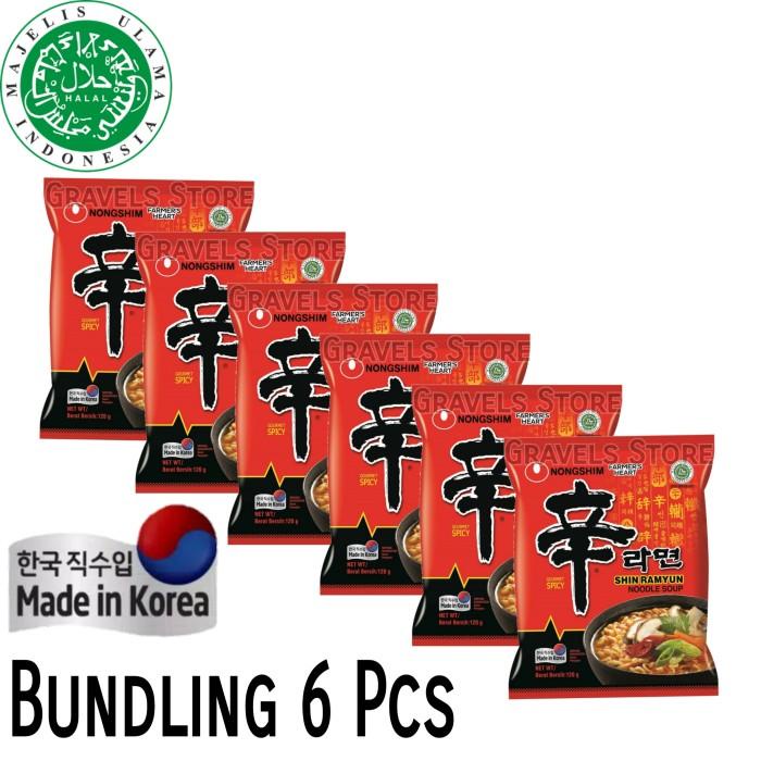 

[Bundling 6 Pcs] Nongshim Shin Ramyun Original Korean / Made In Korea 050