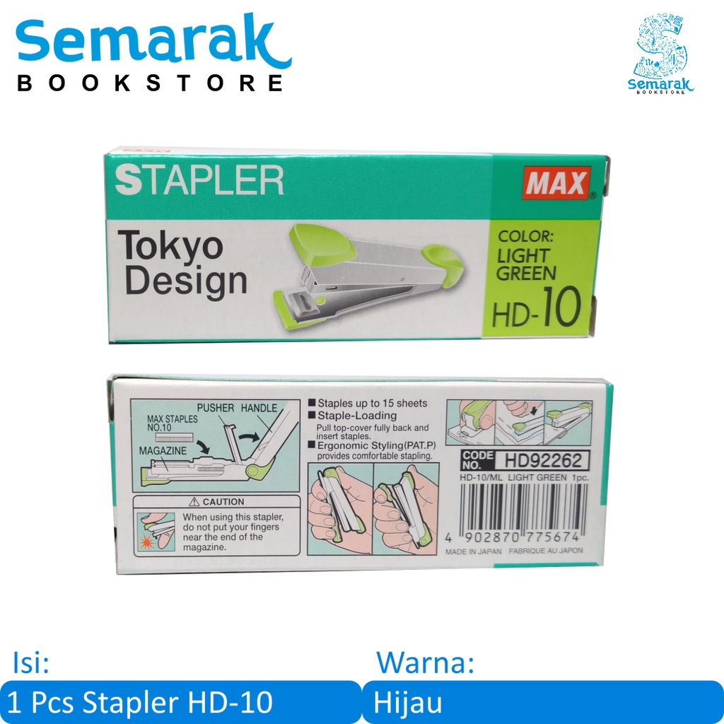 

Max HD92262 Stapler HD-10 - Hijau