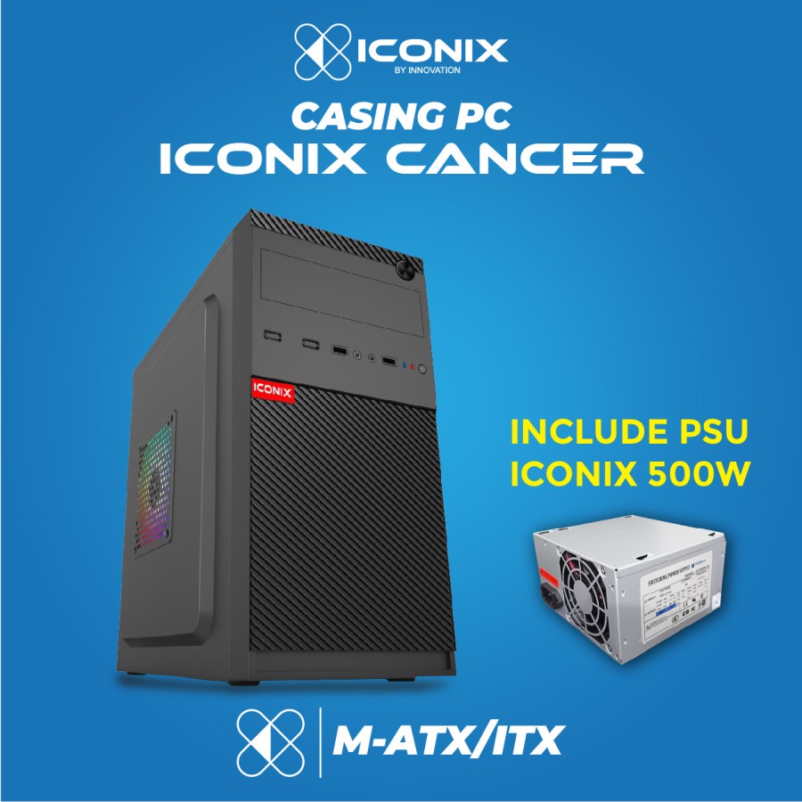 CASING PC GAMING ICONIX CANCER FREE PSU 500WATT