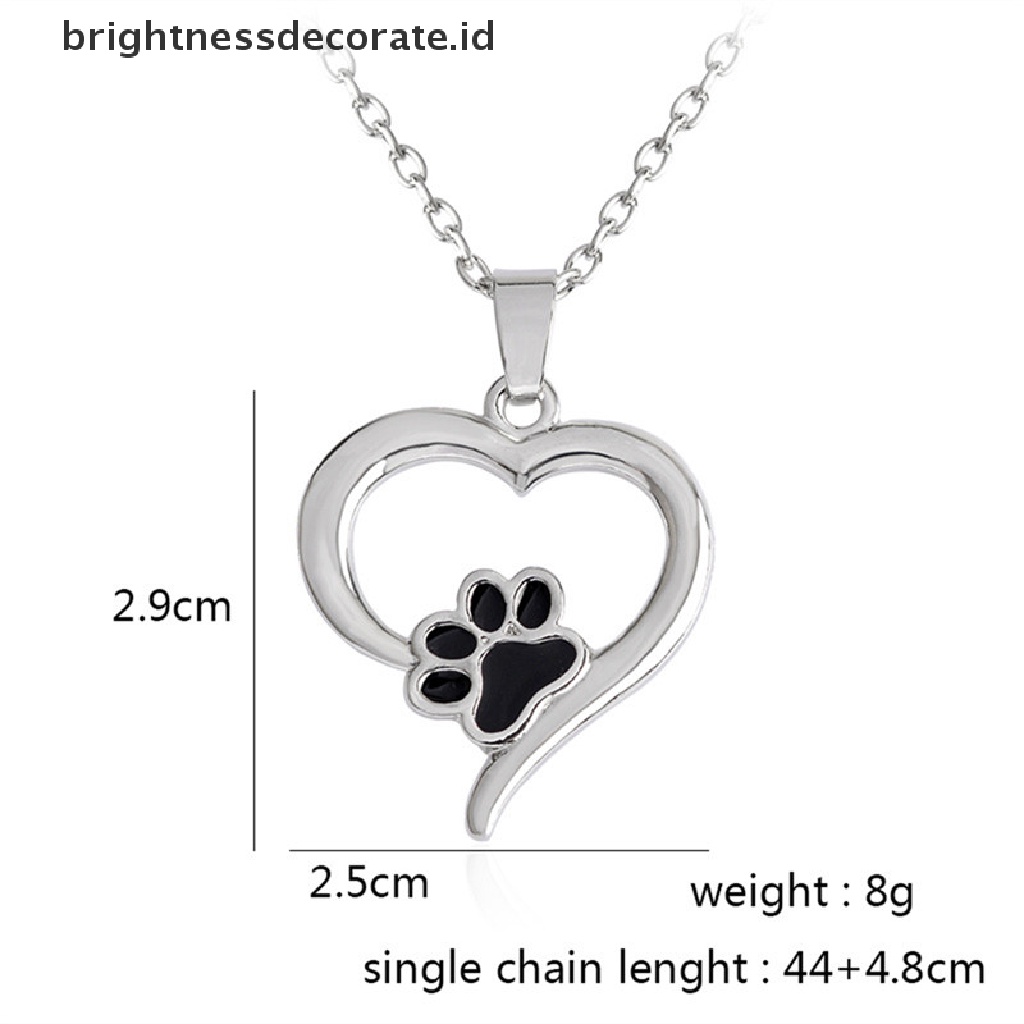 [Birth] Elegan Berongga Pet Paw Print Kalung Hewan Lucu Anjing Kucing Liontin Kalung Perhiasan Hadiah [ID]