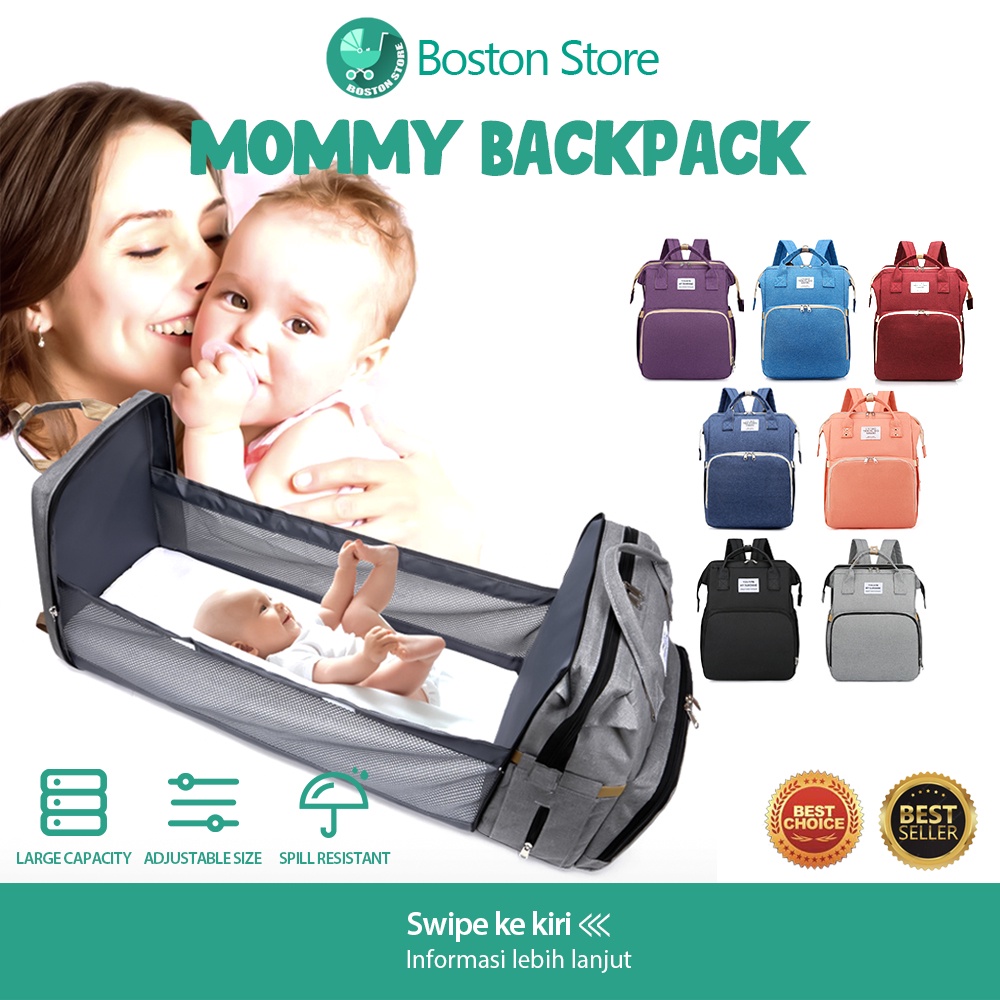 Bostonstore Tas ranjang lipat bayi portable Travel Bed box tidur Baby Multifungsi / Tas Ransel perlengkapan Bayi / Tas Ransel perlengkapan Bayi Travelling / Tas Ransel perlengkapan Bayi Multifungsi / Tas Ransel perlengkapan Travelling