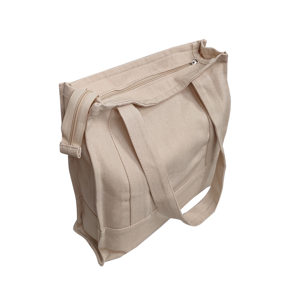Tote Bag Kanvas Resleting Design AVA