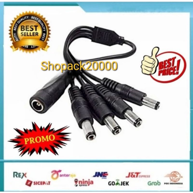 Kabel Power Adaptor Cabang 4 Sambungan Panjang 40 Cm