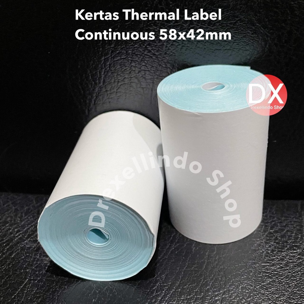 

Kertas Thermal Label Stiker Continues 58x40mm / 58x40 / 58mm Cetak RESI PDF