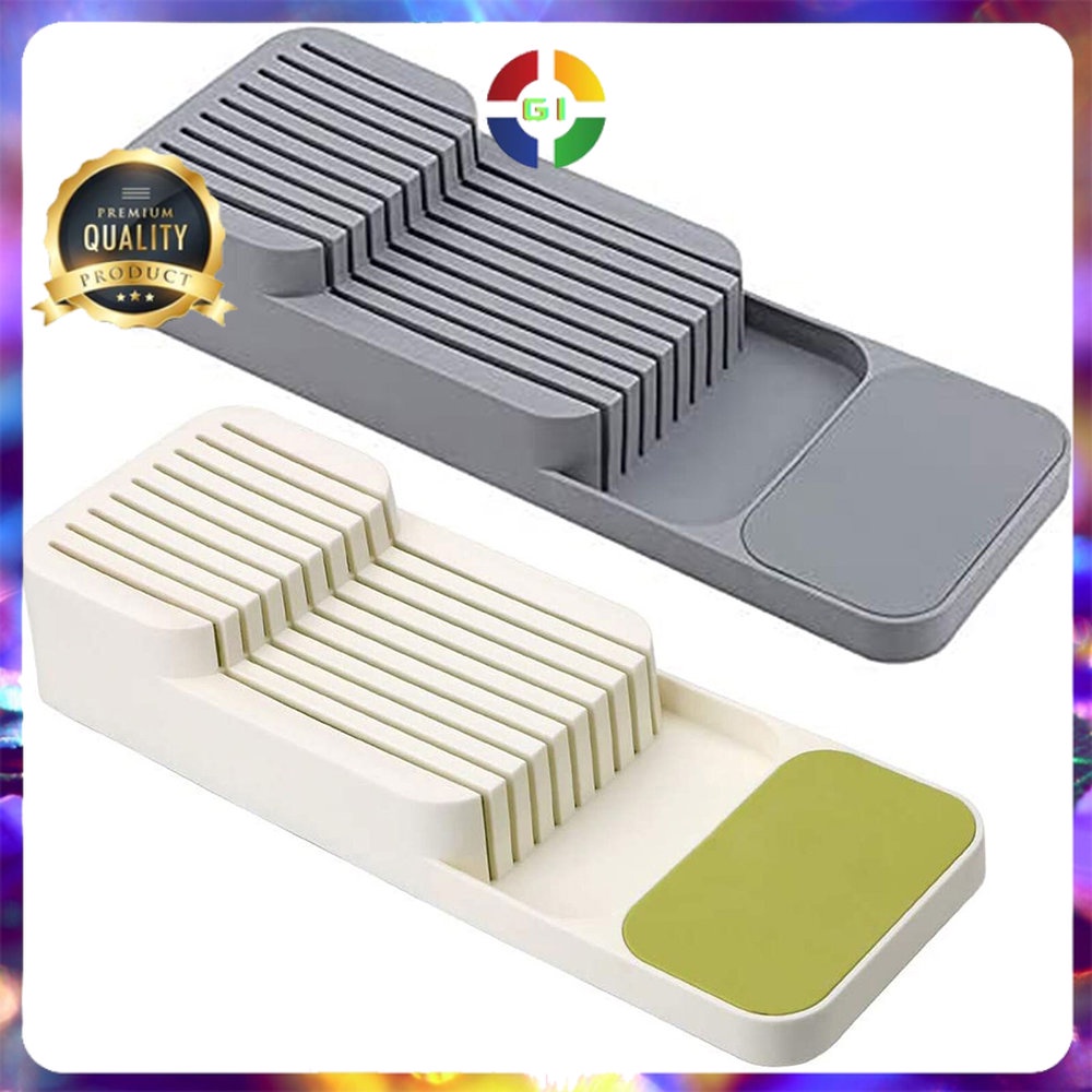 Rak Plastik Tempat Pisau Organizer Dapur Gray COD