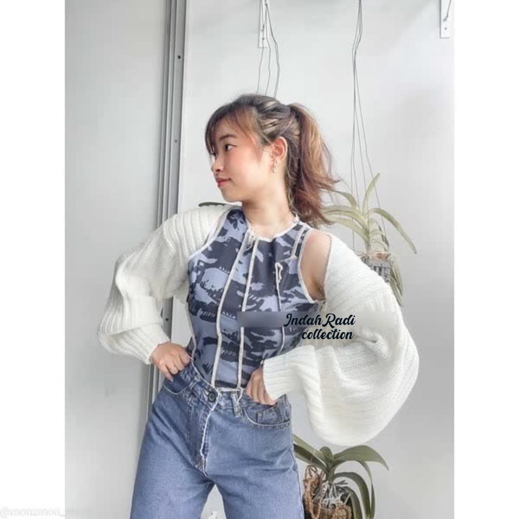 BALERO LIAM RAJUT CROP OVERSIZE CARDI TEBAL OUTERWEAR ATASAN WANITA