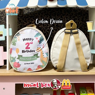 Image of 20X22X11 Tas Ulang Tahun Anak Custom Ransel Telur Budget / Tas Ultah / Souvenir Promosi Sekolah TK PAUD Egg Goodie Bag