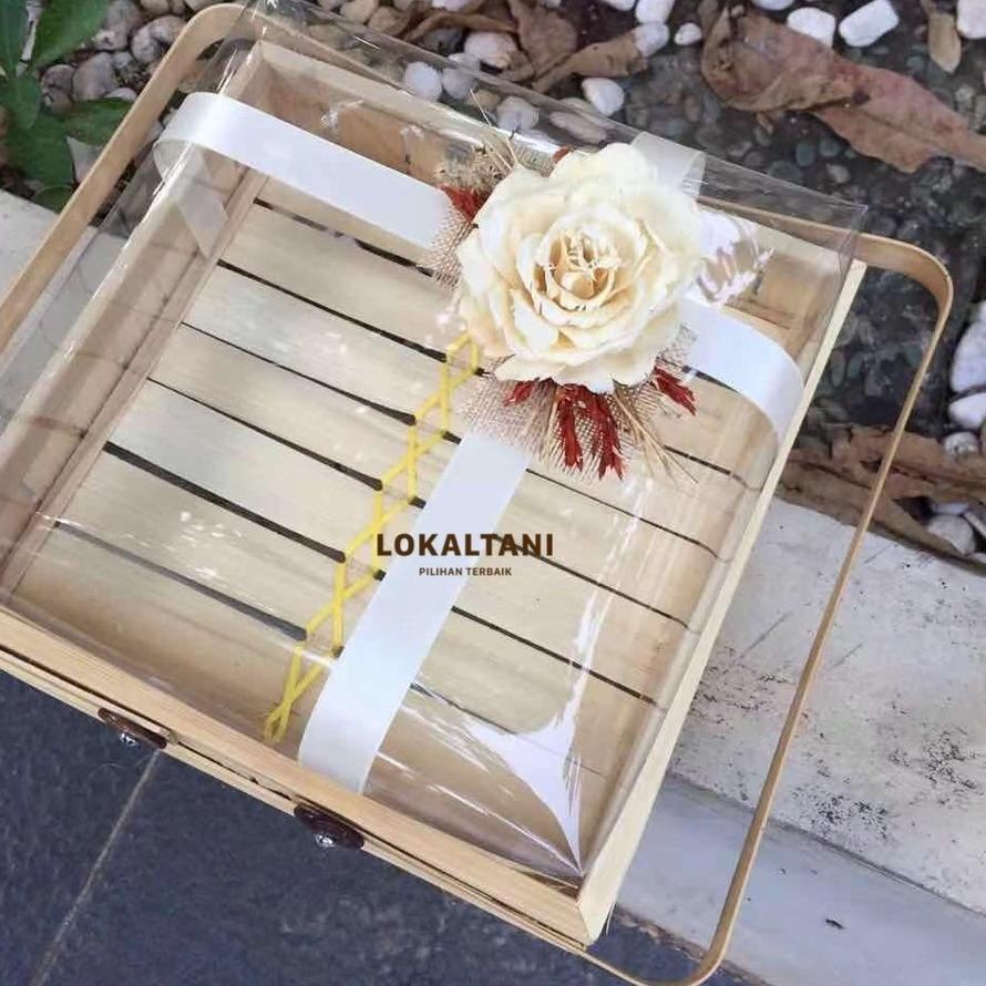 

Termurah[FG2]-Keranjang Bambu Kotak/Keranjang Hantaran/Keranjang Kue mika 25cm