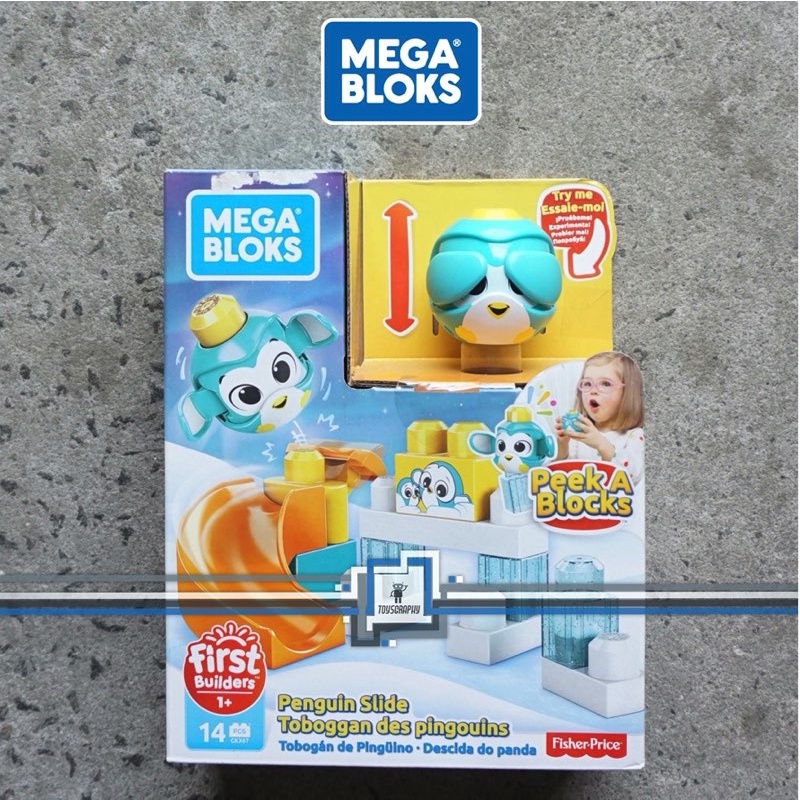 Mega Bloks Peek a Blocks Artic Penguin Slide Duplo Fisher Price Blocks