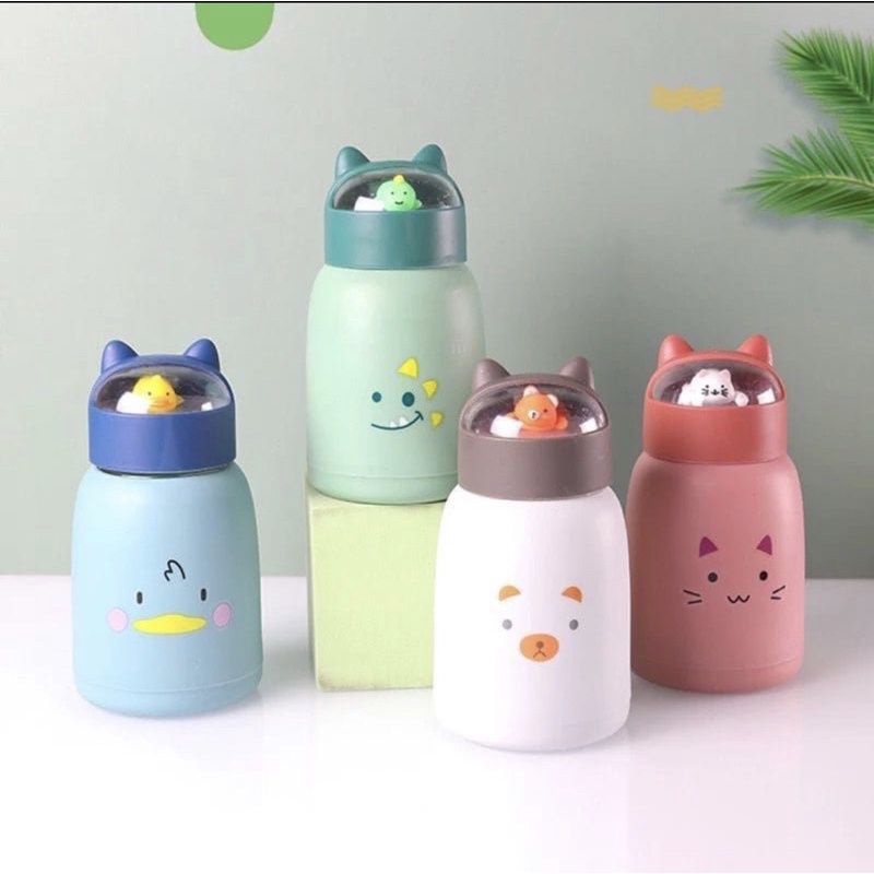 botol kaca boneka / botol motif anak / botol motif lucu / botol minum boneka