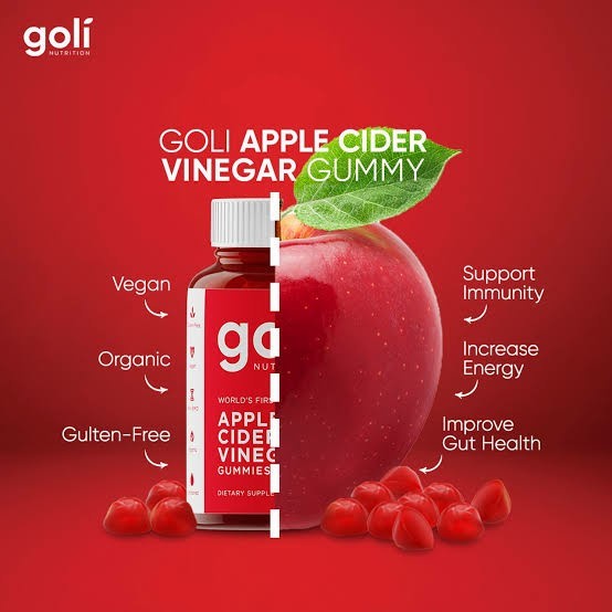 GOLI Nutrition Apple Cider Vinegar ACV Gummies isi 60 pcs Vitamin MADE IN USA