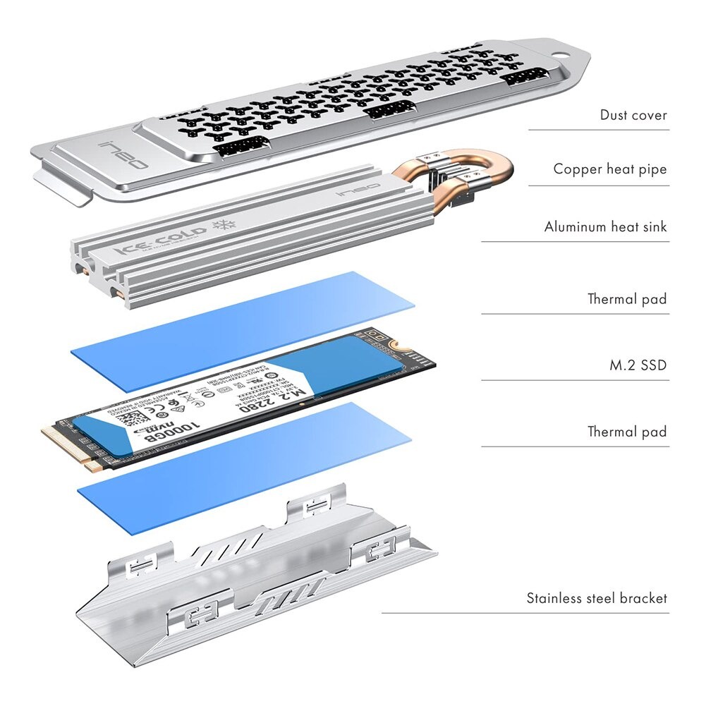 M.2 SSD NVMe Aluminum Heatsink Cooler Dissipation Cooling for PS5