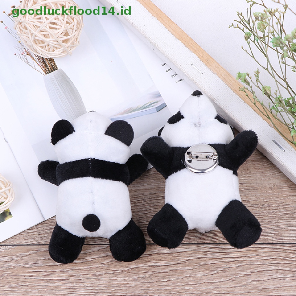 [GOOGFOUR] Lucu Kartun panda Bros Aksesoris ins Gaya Gadis Hati Boneka Mewah panda  [Atasan]