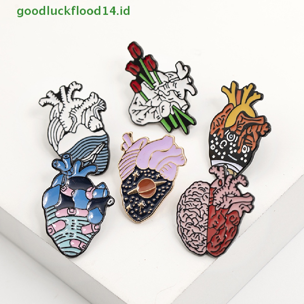 [GOOGFOUR] Enamel Pin Halloween Seni Hati Mental Bros Jeans Lapel Badges Pin [TOP]