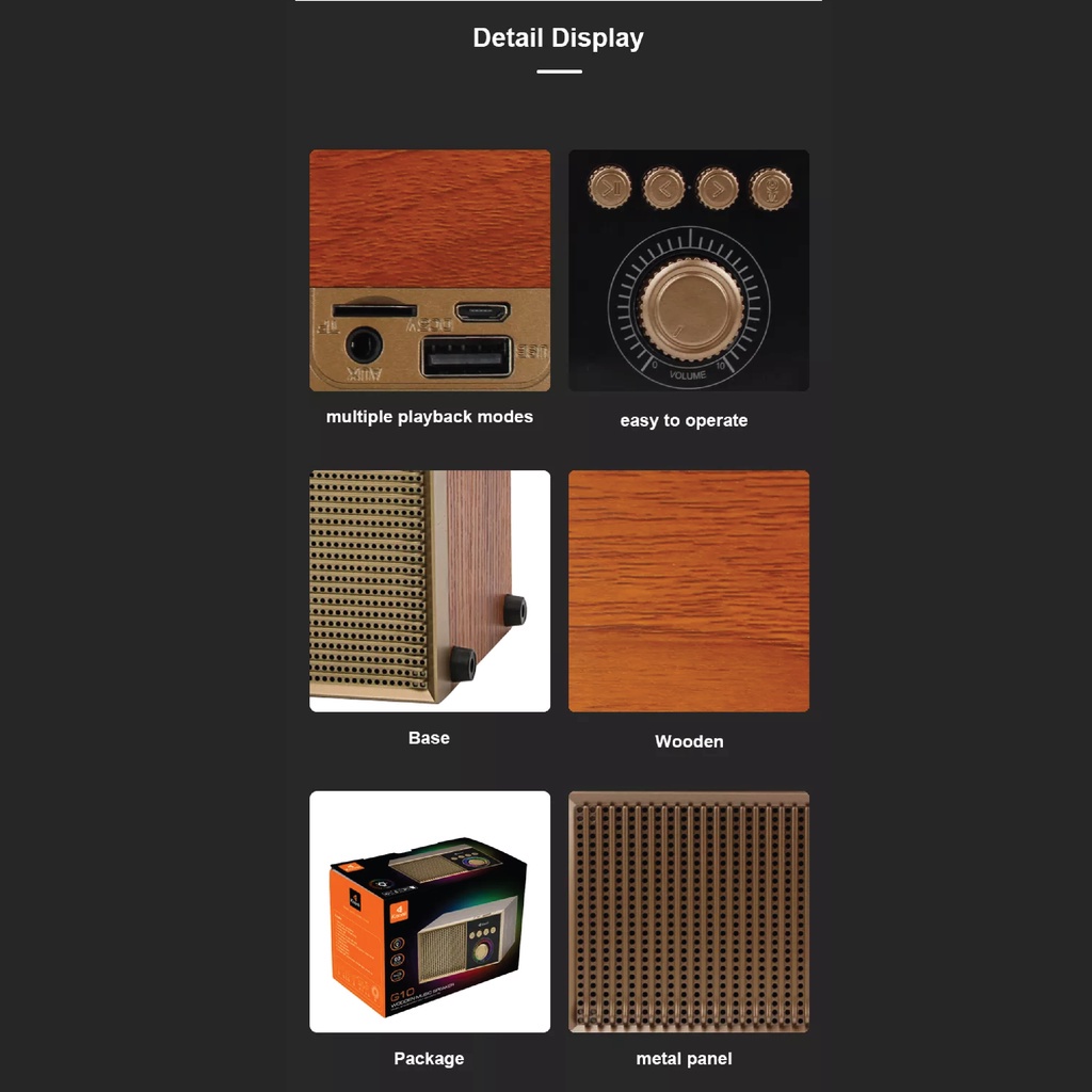 Speaker Bluetooth Kisonli Portable Retro Klasik G10 - XOBOX