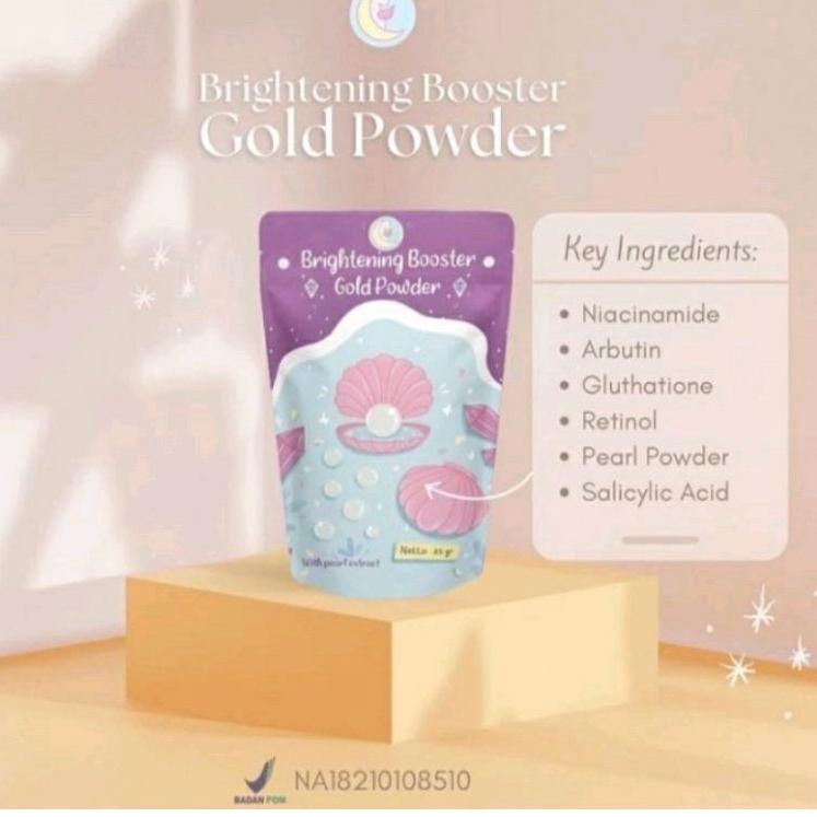 (♥C6369]  BRIGHTENING POWDER GOLD BOOSTER (SERBUK PEMUTIH) KEFIR COLLAGEN SERBUK GOLD BADAN PEMUTIH 
