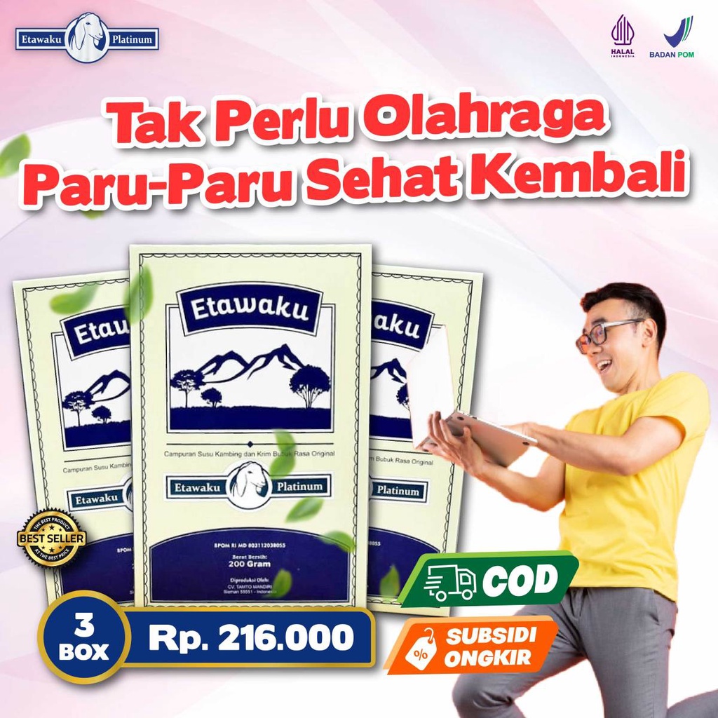 

[PAKET 3 BOX] ETAWAKU SUSU PLATINUM / SUSU KAMBING ETAWA PLUS KRIMER NABATI / 100% SUSU KAMBING ETAWA