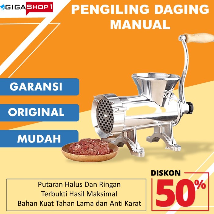 Gili Alat Penggiling Gilingan Penggilingan Giling Daging Manual Bumbu Bakso