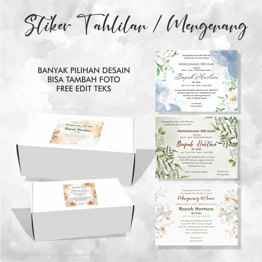 

STIKER MENGENANG / STIKER WAFAT / STIKER IN MEMORIAM / RIP / STIKER HAUL / LABEL UCAPAN PENGAJIAN / LABEL TAHLILAN