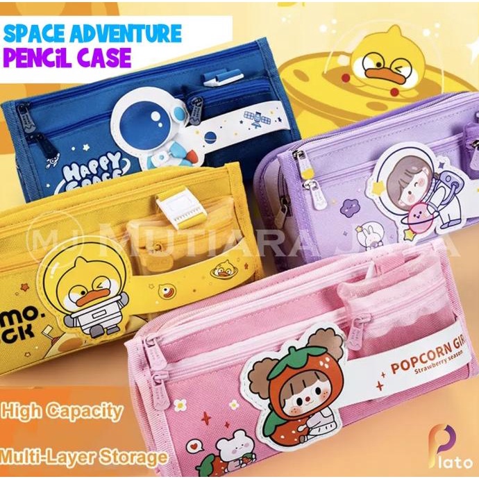 

PLATO Kotak Tempat Pensil Anak Pencil Case Pouch Premium