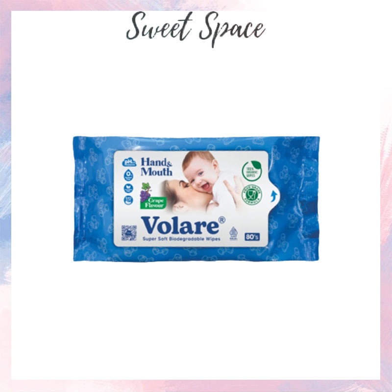 VOLARE HAND &amp; MOUTH WIPES FOOD GRADE BIODEGRADABLE ISI 80'S [SWEETSPACE]