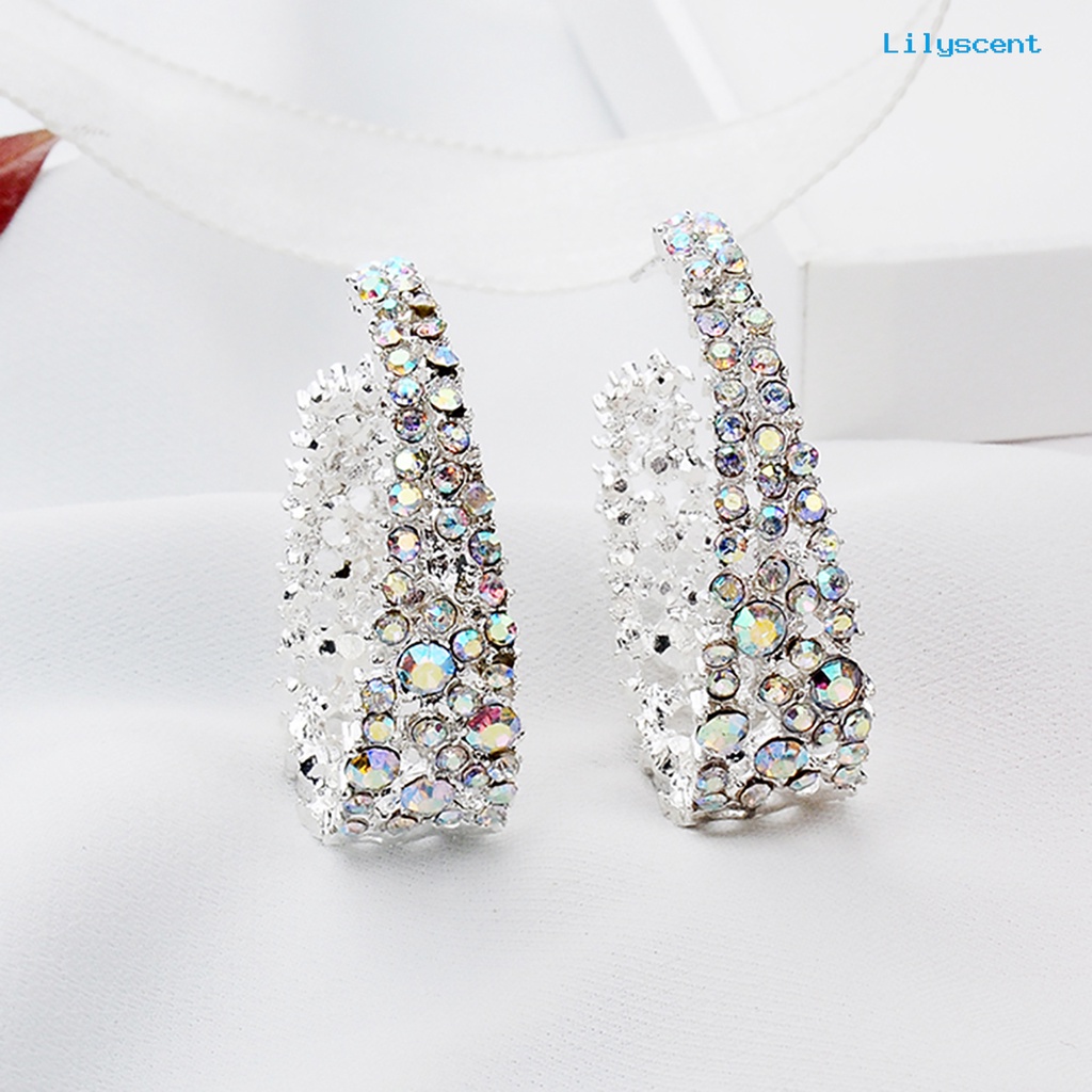 [LS] 1pasang Anting Menjuntai Ramah Kulit Ringan Portabel C Type Ear Studs Hadiah Perhiasan Untuk Rumah