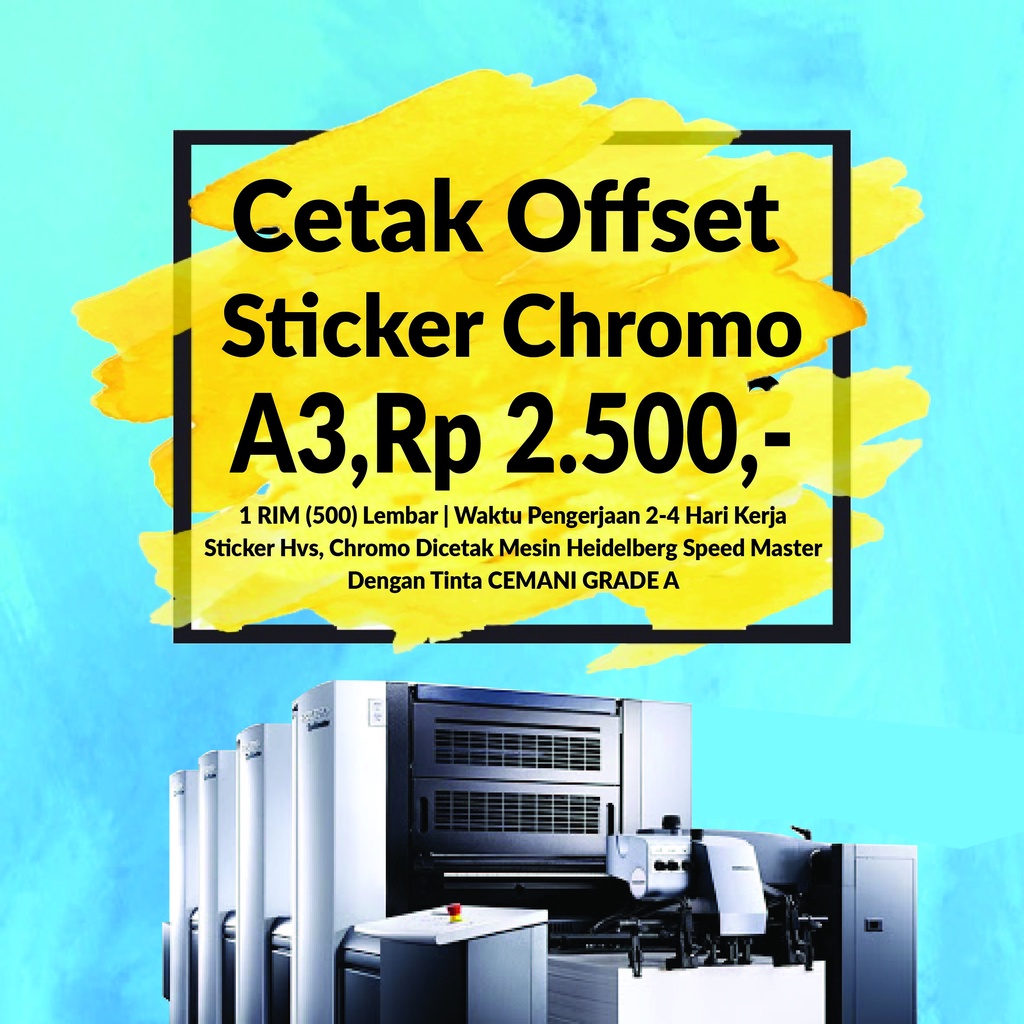 

Cetak Sticker Cromo OFFSET, Min 1 rim