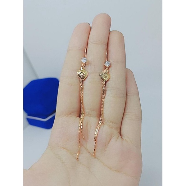 anting kait mp + love ukir itali santa/ anting perak asli silver 925 lapis emas/ anting fashion wanita terbaru