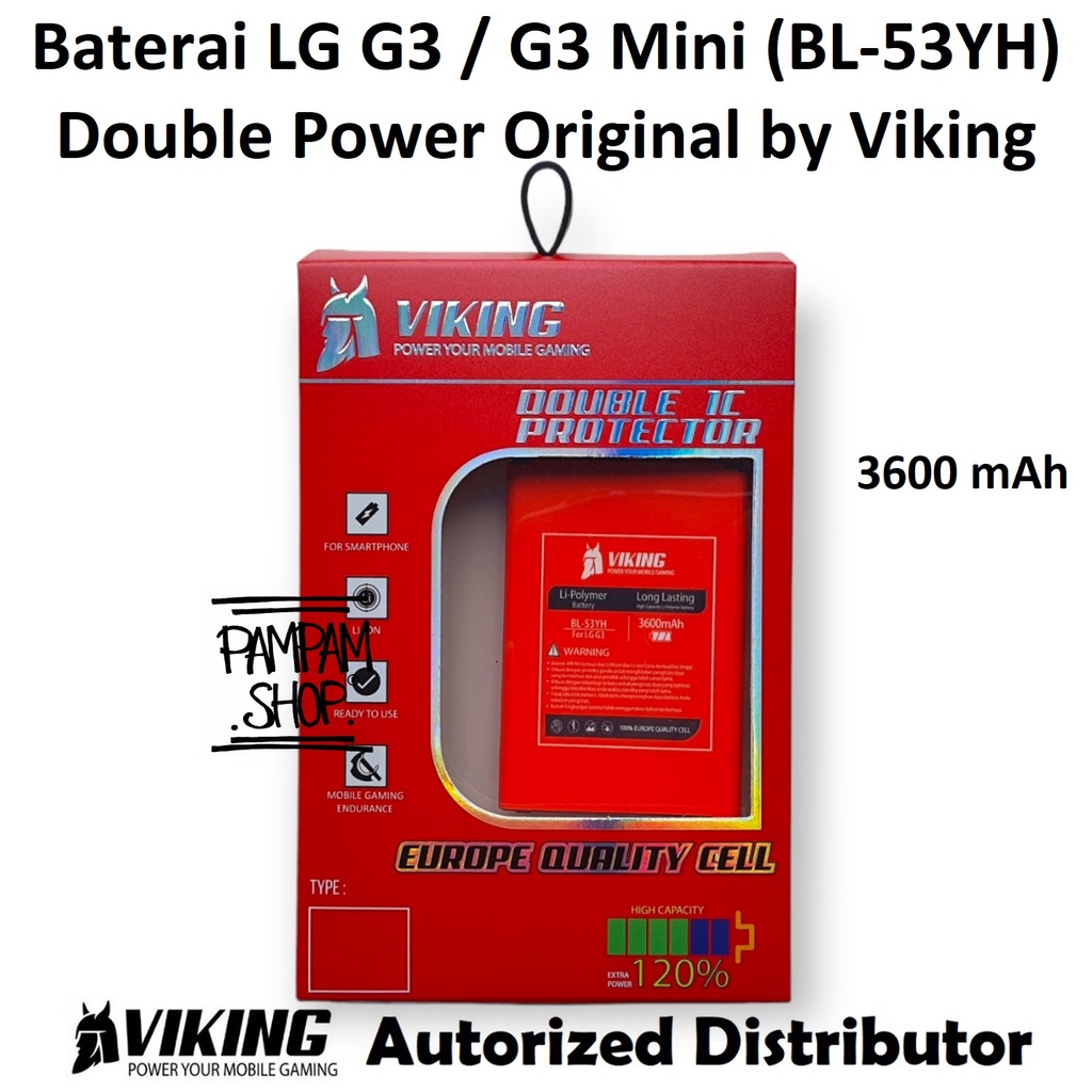 Baterai VIKING Double Power Original LG BL-53YH BL53YH G3 Stylus D690 G3 Mini D722 Batre Batrai